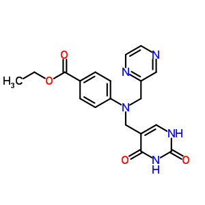 Ethyl 4-[(2,4-dioxo-1h-pyrimidin-5-yl)methyl-(pyrazin-2-ylmethyl)amino]benzoate Structure,7548-89-2Structure