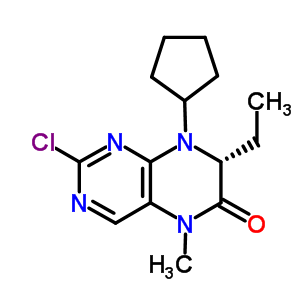 (R)-2-氯-8-环戊基-7-乙基-5-甲基-7,8-二氢蝶啶-6(5h)-酮结构式_755039-55-5结构式