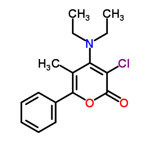 3-氯-4-二乙基氨基-5-甲基-6-苯基-吡喃-2-酮结构式_76312-42-0结构式