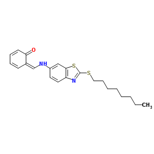 Phenol,2-[[[2-(octylthio)-6-benzothiazolyl]imino]methyl]- Structure,76383-18-1Structure