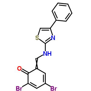 Phenol,2,4-dibromo-6-[[(4-phenyl-2-thiazolyl)imino]methyl]- Structure,77203-56-6Structure