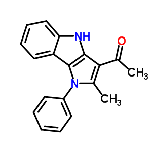 Ethanone, 1-(1,4-dihydro-2-methyl-1-phenylpyrrolo[3,2-b]indol-3-yl)- Structure,77411-92-8Structure