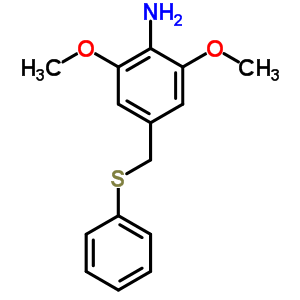 2,6-二甲氧基-4-[(苯基硫代)甲基]-苯胺结构式_77422-78-7结构式