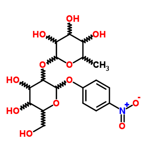 4-硝基苯基-2-O-(β-L-吡喃岩藻糖苷)-β-D-吡喃半乳糖苷结构式_77640-21-2结构式