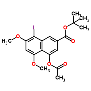 4-(乙酰基氧基)-8-碘-5,7-二甲氧基-2-萘羧酸 1,1-二甲基乙酯结构式_78395-59-2结构式