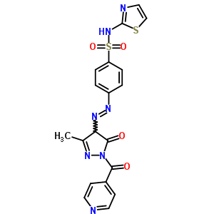 4-[[3-甲基-5-氧代-1-(吡啶-4-羰基)-4H-吡唑-4-基]二氮杂烯]-N-(1,3-噻唑-2-基)苯磺酰胺结构式_78503-88-5结构式