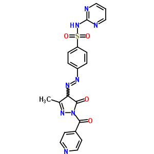 4-[[3-Methyl-5-oxo-1-(pyridine-4-carbonyl)-4h-pyrazol-4-yl]diazenyl]-n-pyrimidin-2-yl-benzenesulfonamide Structure,78503-89-6Structure