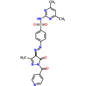 N-(4,6-dimethylpyrimidin-2-yl)-4-[[3-methyl-5-oxo-1-(pyridine-4-carbonyl)-4h-pyrazol-4-yl]diazenyl]benzenesulfonamide Structure,78503-92-1Structure