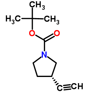 1-Pyrrolidinecarboxylic acid, 3-ethynyl-, 1,1-dimethylethyl ester, (3S)- Structure,785051-40-3Structure