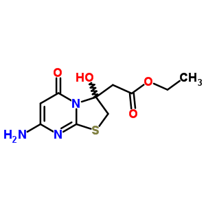 5H-thiazolo[3,2-a]pyrimidine-3-aceticacid, 7-amino-2,3-dihydro-3-hydroxy-5-oxo-, ethyl ester Structure,78974-58-0Structure