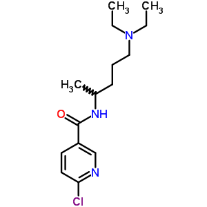 6-氯-3-(N-(4-二乙基氨基)-1-甲基丁基)-3-吡啶羧酰胺结构式_79692-51-6结构式