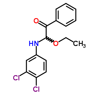 Ethanone,2-[(3,4-dichlorophenyl)amino]-2-ethoxy-1-phenyl- Structure,79866-29-8Structure