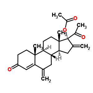 17alpha-乙酰氧基-6,16-二-亚甲基-孕甾-4-烯-3,20-二酮结构式_80097-73-0结构式