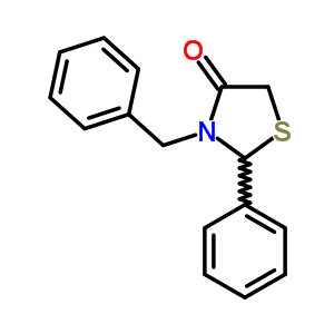 3-Benzyl-2-phenylthiazolidin-4-one Structure,80353-43-1Structure