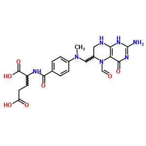 2-[[4-[(2-Amino-5-formyl-4-oxo-1,6,7,8-tetrahydropteridin-6-yl)methyl-methyl-amino]benzoyl]amino]pentanedioic acid Structure,80402-48-8Structure