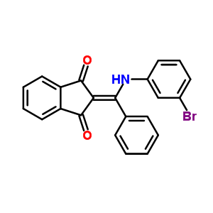 1H-indene-1,3(2h)-dione,2-[[(3-bromophenyl)amino]phenylmethylene]- Structure,80839-22-1Structure