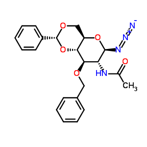 2-乙酰氨基-3-O-苄基-4,6-O-亚苄基-2-脱氧-β-D-半乳糖-1-叠氮化物结构式_80887-27-0结构式