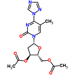 1-(3,5-Di-o-acetyl-beta-d-ribofuranosyl)-4-(1,2,4-triazol-l-yl)-5-methylpyrmidin-2-one Structure,80991-41-9Structure