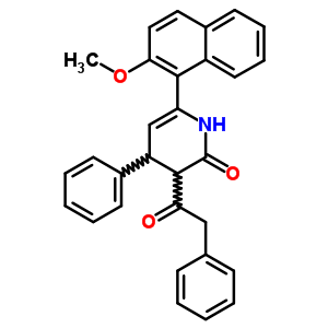 3,4-二氢-6-(2-甲氧基-1-萘)-4-苯基-3-(2-苯基乙酰基)-2(1H)-吡啶酮结构式_81188-82-1结构式