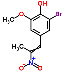 2-溴-6-甲氧基-4-(2-硝基-1-丙烯基)苯酚结构式_82040-71-9结构式