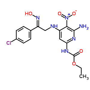 N-[6-氨基-4-[[(2Z)-2-(4-氯苯基)-2-羟基亚氨基-乙基]氨基]-5-硝基-吡啶-2-基]氨基甲酸乙酯结构式_82585-64-6结构式