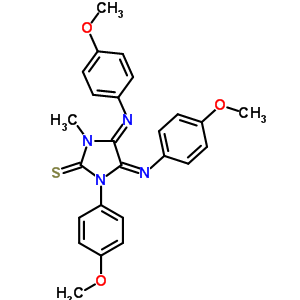 2-Imidazolidinethione,1-(4-methoxyphenyl)-4,5-bis[(4-methoxyphenyl)imino]-3-methyl- Structure,82627-73-4Structure