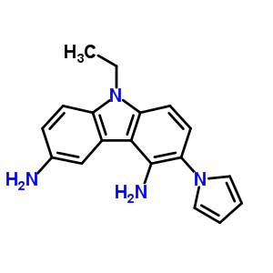 9H-carbazole-3,5-diamine,9-ethyl-6-(1h-pyrrol-1-yl)- Structure,82982-97-6Structure