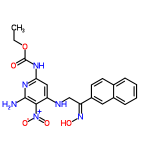 n-[6-氨基-4-[[(2e)-2-羟基亚氨基-2-萘-2-基-乙基]氨基]-5-硝基-吡啶-2-基]氨基甲酸乙酯结构式_83269-19-6结构式