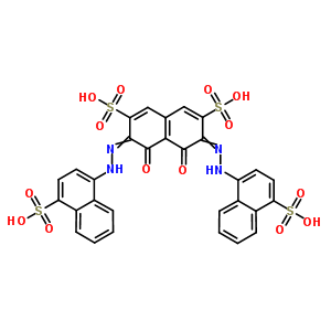 4,5-二羟基-3,6-双[2-(4-硫-1-萘)二氮杂烯]-2,7-萘二磺酸结构式_83656-13-7结构式