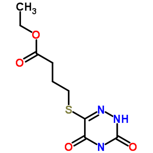 Butanoic acid,4-[(2,3,4,5-tetrahydro-3,5-dioxo-1,2,4-triazin-6-yl)thio]-,ethyl ester Structure,84608-08-2Structure