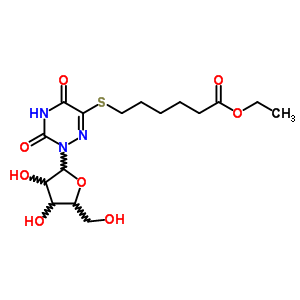 Ethyl 6-[[2-[3,4-dihydroxy-5-(hydroxymethyl)oxolan-2-yl]-3,5-dioxo-1,2,4-triazin-6-yl]sulfanyl]hexanoate Structure,84608-17-3Structure