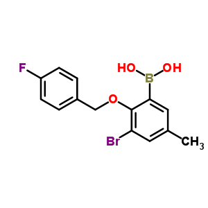 3-Bromo-2-(4-fluorobenzyloxy)-5-methylphenylboronic acid Structure,849062-41-5Structure