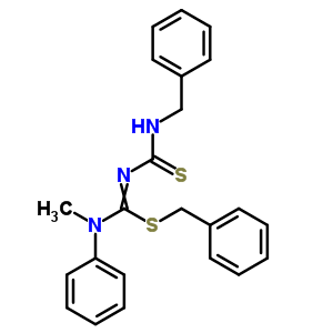 3-Benzyl-1-[benzylsulfanyl-(methyl-phenyl-amino)methylidene]thiourea Structure,84919-08-4Structure