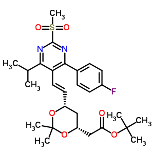 7-[4-(4-氟苯基)-6-异丙基-2-甲基磺酰基嘧啶-5-基]-(3R,5S)-异亚丙基-(E)-6-庚酸叔丁酯结构式_849470-63-9结构式