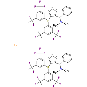 (1S,1s)-1,1-bis[bis[3,5-bis(trifluoromethyl)phenyl]phosphino]-2,2-bis[(s)-(dimethylamino)phenylmethyl]ferrocene Structure,849925-10-6Structure