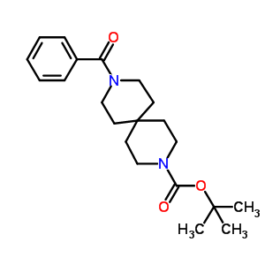 9-苯甲酰基-3,9-二氮杂螺[5.5]十一烷-3-羧酸 1,1-二甲基乙酯结构式_851322-37-7结构式