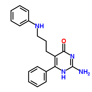 2-氨基-5-(3-苯胺丙基)-6-苯基-1H-嘧啶-4-酮结构式_853-66-7结构式