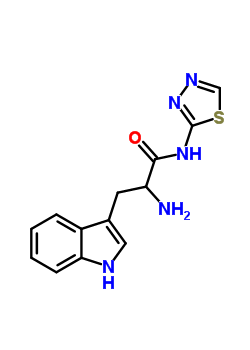 2-氨基-3-(1H-吲哚-3-基)-n-(1,3,4-噻二唑-2-基)丙酰胺结构式_85369-15-9结构式