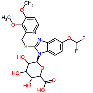 5-(Difluoromethoxy)-2-{[(3,4-dimethoxy-2-pyridinyl)methyl]sulfanyl}-1-(beta-l-glycero-hexopyranuronosyl)-1h-benzimidazole Structure,867300-67-2Structure