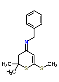 Benzenemethanamine, n-[2,3-dihydro-2,2-dimethyl-6-(methylthio)-4h-thiopyran-4-ylidene]-, hydriodide(1:1) Structure,86795-66-6Structure