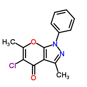 Pyrano[2,3-c]pyrazol-4(1h)-one,5-chloro-3,6-dimethyl-1-phenyl- Structure,87100-99-0Structure