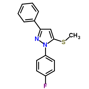 1-(4-氟苯基)-5-甲基硫代-3-苯基-1H-吡唑结构式_871110-08-6结构式