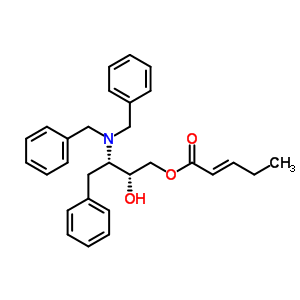 (2R,3S)-3-(二苄基氨基)-2-羟基-4-苯基丁基(2E)-2-戊烯酸酯结构式_871948-96-8结构式