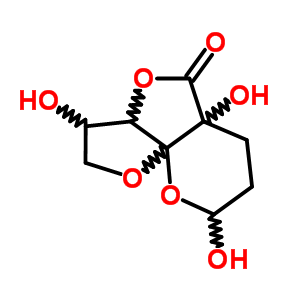 3,5A,8-三羟基六氢-2H,5h-呋喃并(3,2:2,3)呋喃并(3,4-b)吡喃-5-酮结构式_87702-51-0结构式