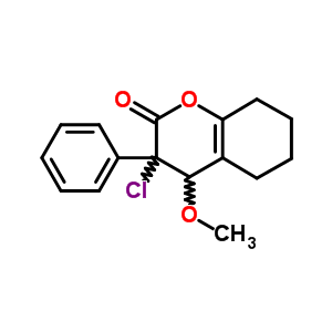 2H-1-benzopyran-2-one,3-chloro-3,4,5,6,7,8-hexahydro-4-methoxy-3-phenyl- Structure,87937-60-8Structure