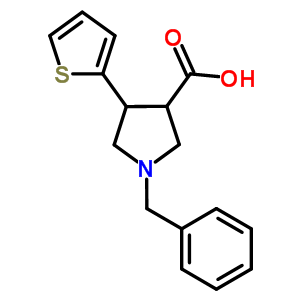 1-Benzyl-4-thiophen-2-yl-pyrrolidine-3-carboxylic acid Structure,879686-81-4Structure