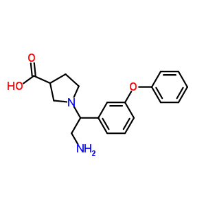 1-[2-aMino-1-(3-phenoxy-phenyl)-ethyl]-pyrrolidine-3-carboxylic acid Structure,886363-87-7Structure