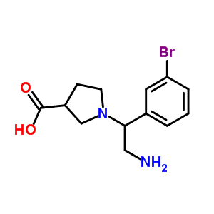 1-[2-aMino-1-(3-bromo-phenyl)-ethyl]-pyrrolidine-3-carboxylic acid Structure,886363-90-2Structure