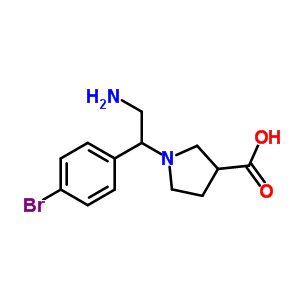 1-[2-aMino-1-(4-bromo-phenyl)-ethyl]-pyrrolidine-3-carboxylic acid Structure,886363-99-1Structure