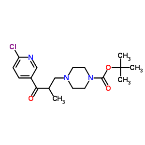 1-(6-氯-吡啶-3-基)-2-甲基-3-(4-boc-哌嗪-1-基)-1-丙酮结构式_886365-66-8结构式